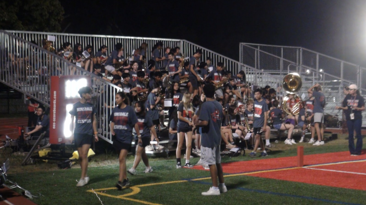 The Hinsdale Central band showed off their musical skills by playing different songs throughout the game.
